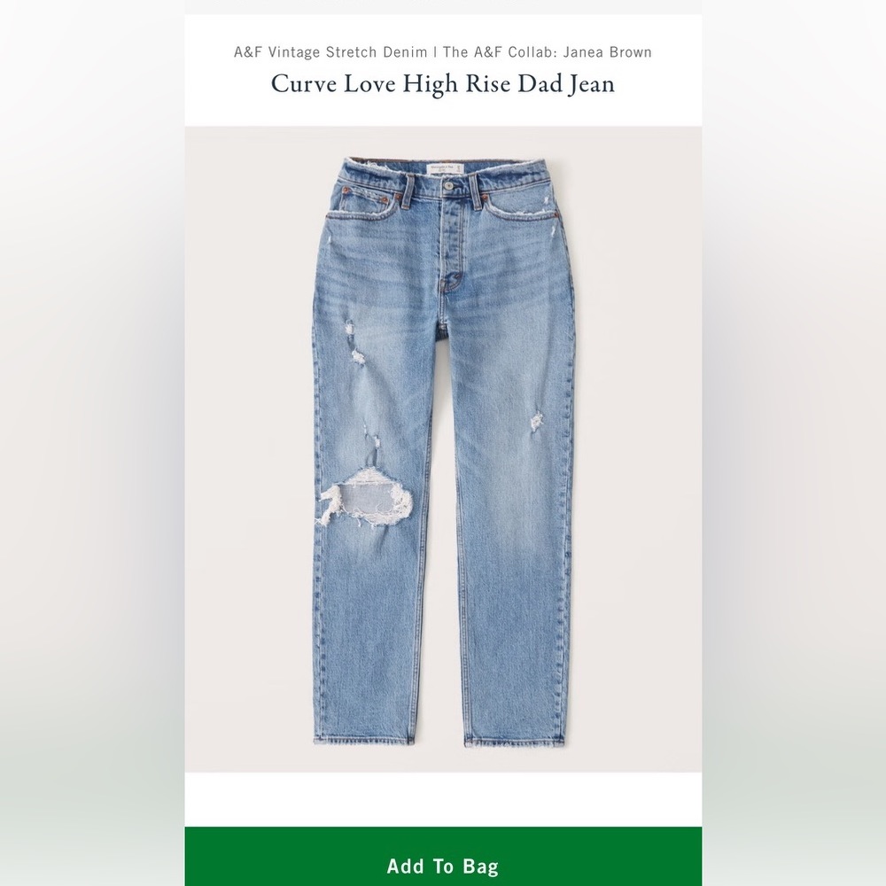 Womens, Abercrombie & Fitch High rise Dad Jean